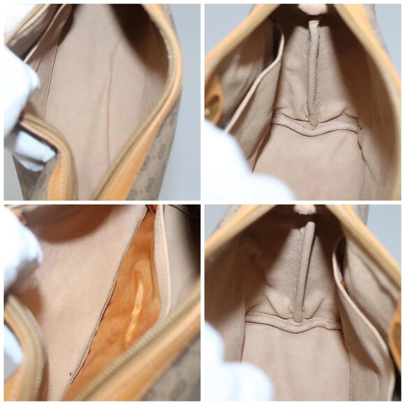 GUCCI Micro GG Supreme Clutch Bag PVC Beige Gold Auth - Picture 15 of 16